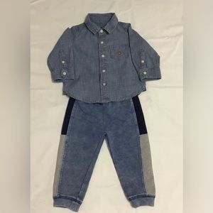 Gap Baby Boy 2-piece Chambray Shirt and Splendid Pants Size 6-12 Month - K327